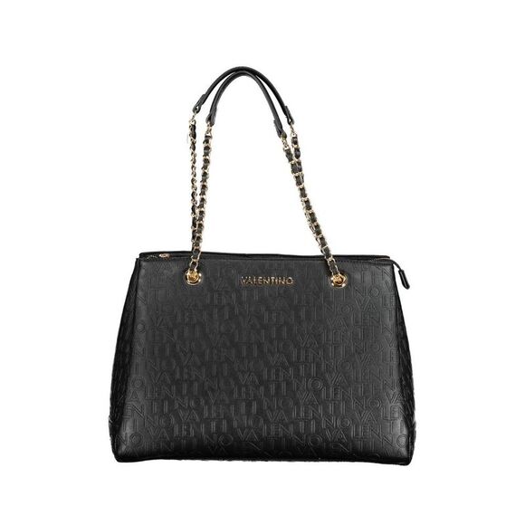 Mario Valentino Liuto Tote Bag Embossed Design Women Black Handbags